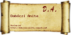 Dabóczi Anita névjegykártya